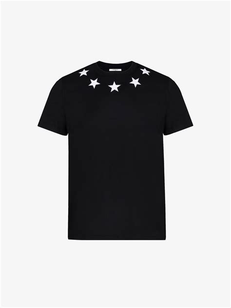 givenchy t shirt blue stars|givenchy graphic crewneck t shirt.